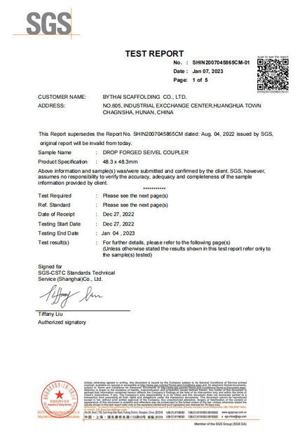 China Bythai Scaffolding Co.,Ltd Certificações